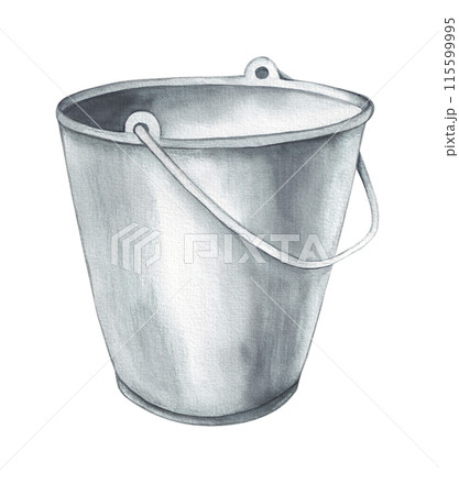 Watercolor galvanized garden bucket Watercolor galvanized garden bucket 115599995