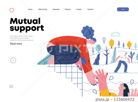 Mutual Support: Save a drowning person -modern flat vector concept illustration of woman reaching out to drowning woman A metaphor of voluntary, collaborative exchanges of resource, services Mutual Support: Save a drowning person -modern flat vector concept illustration of woman reaching out to drowning woman A metaphor of voluntary, collaborative exchanges of resource, services 115600472