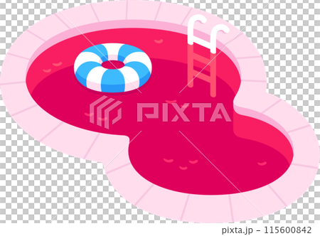 Red swimming pool cartoon illustration Red swimming pool cartoon illustration 115600842
