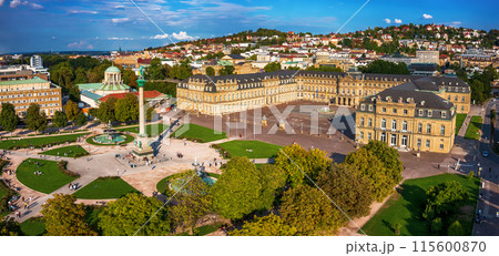 Schlossplatz in Stuttgart, Germany, travel panoramic landscape Schlossplatz in Stuttgart, Germany, travel panoramic landscape 115600870