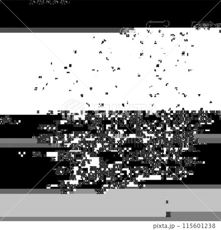 Trendy glitch pattern on dark background. Abstract geometric elements 115601238
