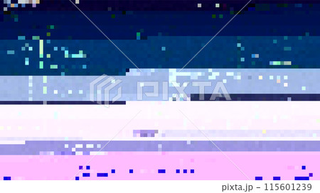 Trendy glitch pattern on dark background. Abstract geometric elements 115601239