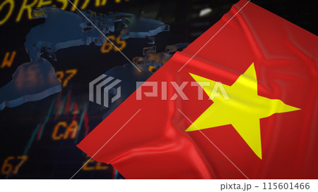 The Vietnam flag for Business concept 3d rendering. The Vietnam flag for Business concept 3d rendering. 115601466