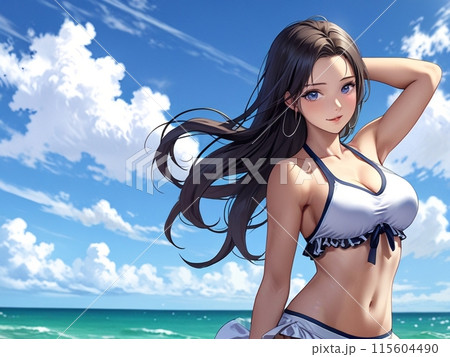 水着の若い女性のイラスト素材 [115604490] - PIXTA