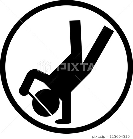 シンプルなブレイクダンスをイメージしたアイコン素材 シンプルなブレイクダンスをイメージしたアイコン素材 115604530