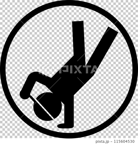 シンプルなブレイクダンスをイメージしたアイコン素材 シンプルなブレイクダンスをイメージしたアイコン素材 115604530