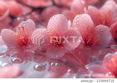 水面に浮かぶ桜の花5 AI生成画像 水面に浮かぶ桜の花5 AI生成画像 115604718