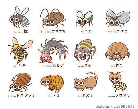 害虫_ノーマルな表情のセット 害虫_ノーマルな表情のセット 115605678