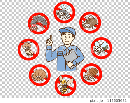 害蟲組滅蟲人和禁止標記 115605681