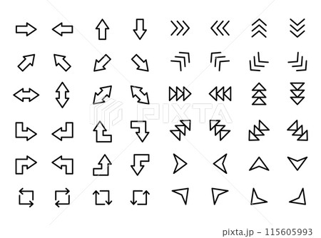 シンプルな矢印のアイコンセット 115605993