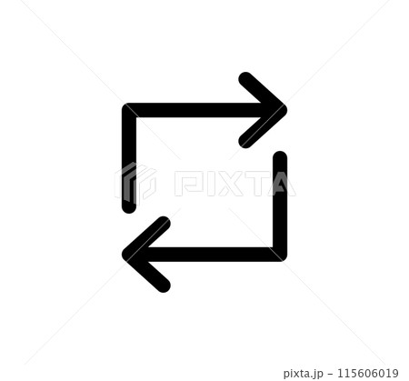 シンプルな回転矢印のアイコン シンプルな回転矢印のアイコン 115606019