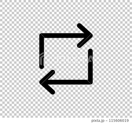 シンプルな回転矢印のアイコン シンプルな回転矢印のアイコン 115606019