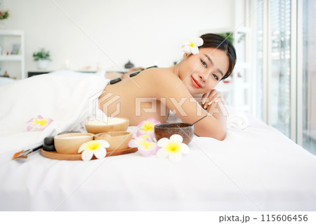 Spa beauty massage healthy wellness.  Spa Thai therapy treatment aromatherapy for body woman. 115606456