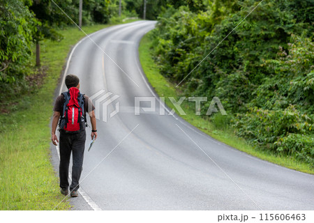 Tourism asian lifestyle man and traveler with backpack adventure holding map Tourism asian lifestyle man and traveler with backpack adventure holding map 115606463