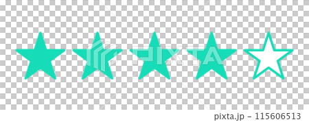 簡單的綠色4星標記 115606513