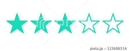 シンプルな緑色の3つ星マーク	 115606514