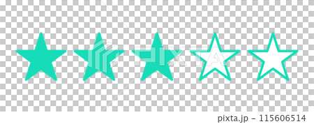 簡單的綠色3星標記 115606514