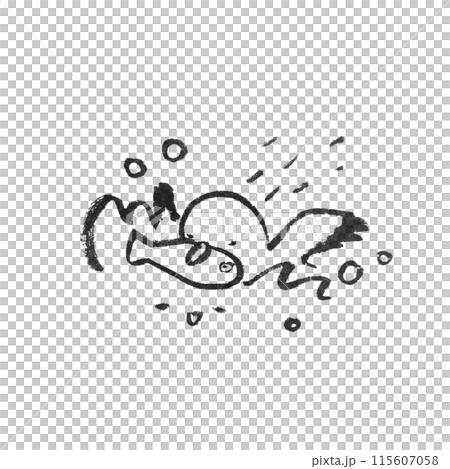 魚をとるかもめのシンプルなイラスト 115607058