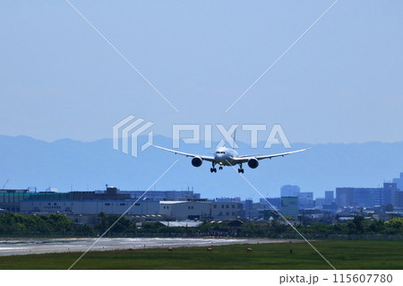 大阪国際空港 JAL 飛行機 着陸態勢 スカイパーク 大阪国際空港 JAL 飛行機 着陸態勢 スカイパーク 115607780