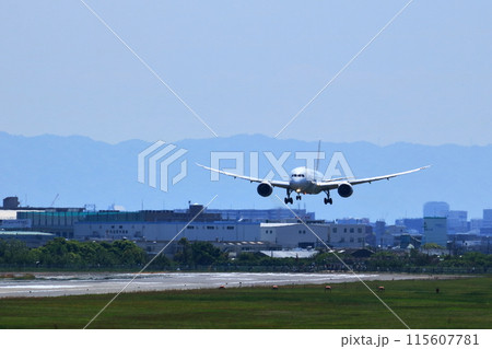 大阪国際空港　JAL　飛行機　着陸態勢　スカイパーク 115607781