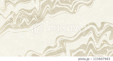 和柄 波 模様 背景 和柄 波 模様 背景 115607983