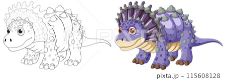Cute Dinosaur Vector Illustration 115608128