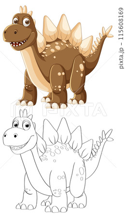 Cute Dinosaur Vector Illustration 115608169