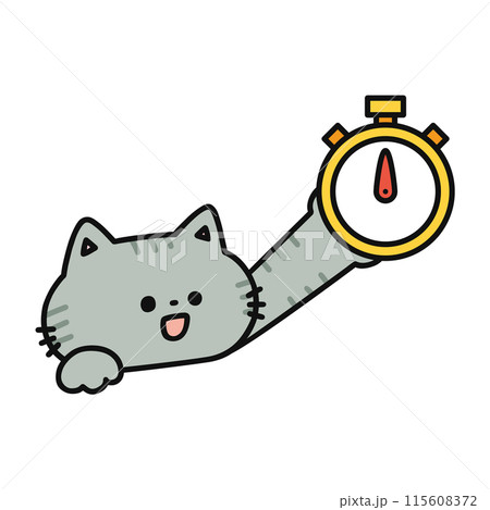 タイマーを持ったかわいい猫 115608372