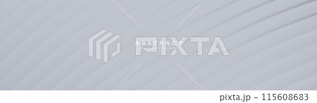 Abstract background with white and grey geometric diagonal curved lines. Modern minimal funny trendy lines pattern horizontal. Vector illustration 115608683