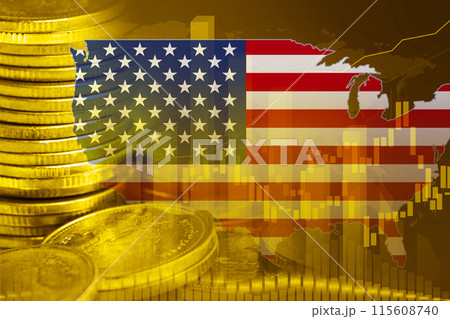 Stock market investment trading financial, coin and graph chart or Forex for analyze profit finance business trend data. 115608740