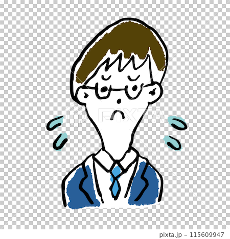 会社員 メガネのMさん(32) 困った モノクロ 115609947