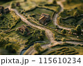 ミニチュア田園風景模型：静かな農村の美しさ 115610234