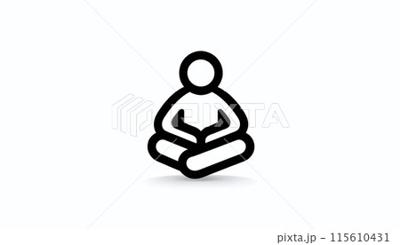 瞑想するシンプルなピクトグラム 115610431