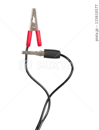 Creative charging, isolated cable on white background 115610577