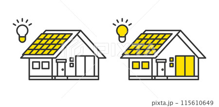 太陽光で発電、家の電力として使うイメージ 115610649