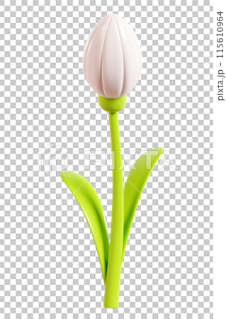 Daisy plastic flower bud with white petals, green stem and leaf. Cartoon icon 3d render illustration. Cute chamomile bubble bloom for spring and summer design. Glossy balloon blossom floral element. Daisy plastic flower bud with white petals, green stem and leaf. Cartoon icon 3d render illustration. Cute chamomile bubble bloom for spring and summer design. Glossy balloon blossom floral element. 115610964