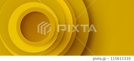 Yellow abstract background with circular layersのイラスト素材 [115611310] - PIXTA