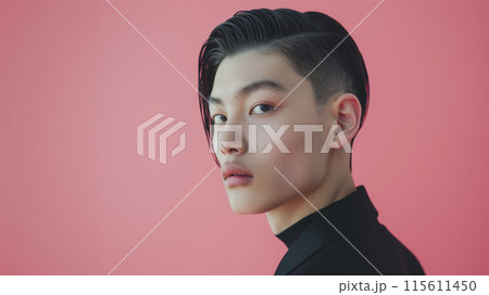 刈り上げオールバックのイケメン男子 115611450