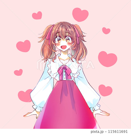 ロリータ服の女性 赤色 ロリータ服の女性 赤色 115611691