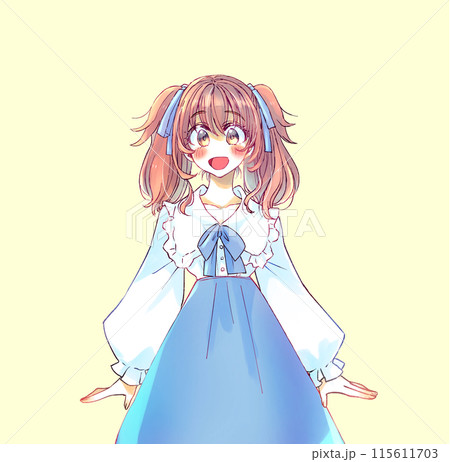 笑顔のロリータ服の女性 青色 笑顔のロリータ服の女性 青色 115611703