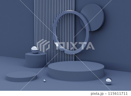 3D podium background grey blue color. Fashion podium. Abstract composition in minimal design. Platforms for product display presentation. Stage showcase. 3D podium background grey blue color. Fashion podium. Abstract composition in minimal design. Platforms for product display presentation. Stage showcase. 115611711
