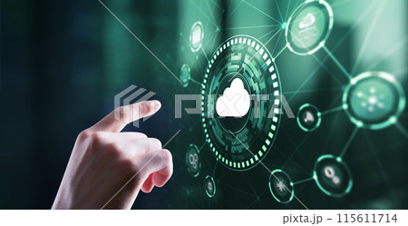 Cloud Computing Concept. Business click icon Cloud Computing Concept. Business click icon 115611714