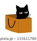 猫が紙袋に入っているイラスト 115611780