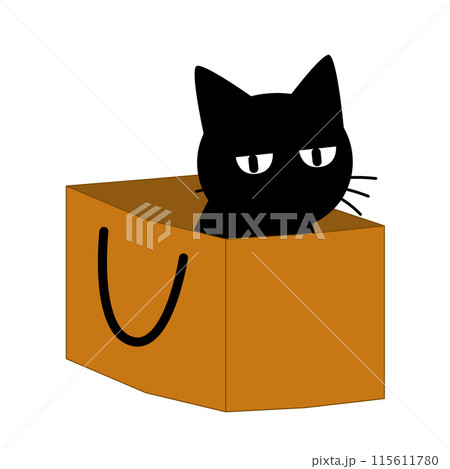 猫が紙袋に入っているイラスト 猫が紙袋に入っているイラスト 115611780