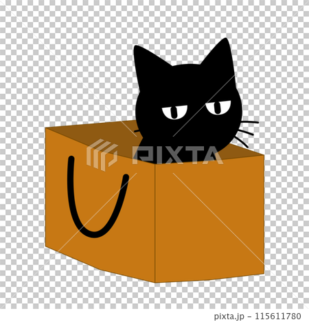 紙袋裡的貓的插圖 紙袋裡的貓的插圖 115611780