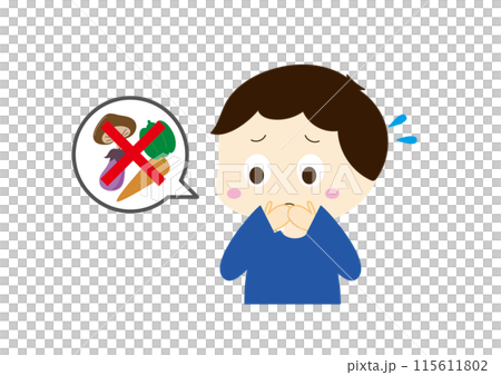 一個男孩吃了他不喜歡的食物 115611802