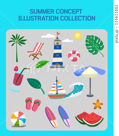 Illustration of various forms of summer concept 115611882