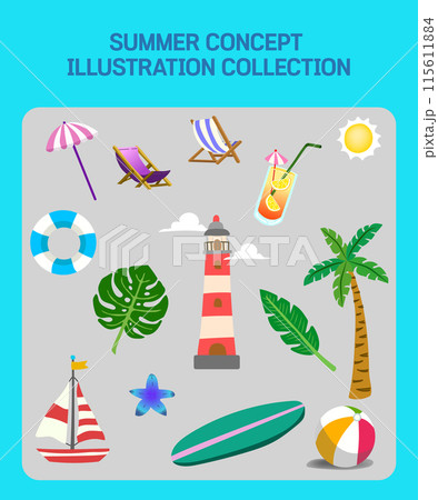 Illustration of various forms of summer concept 115611884