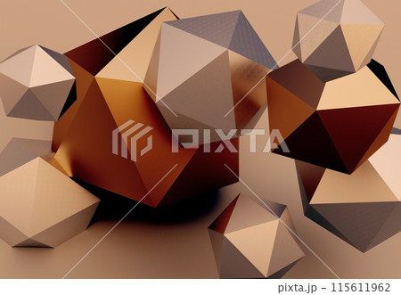 Platonics abstract geometric background white color. 3d background Platonics abstract geometric background white color. 3d background 115611962