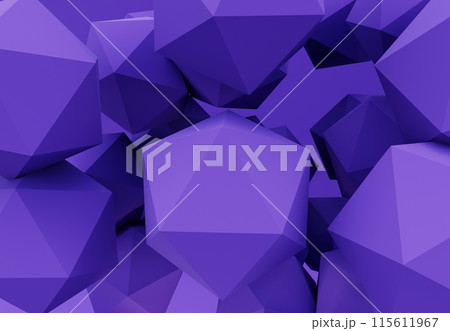 Platonics abstract geometric background violet color. 3d background 115611967
